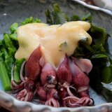 ホタルイカと菜の花の辛子酢味噌